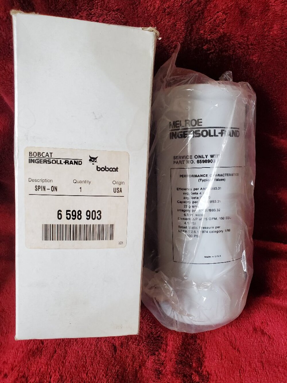 Melroe Ingerson Rand Bobcat Hydraulic Oil Filter 6598903 NIB